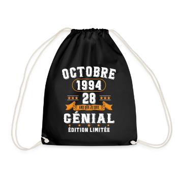 28 Ans Anniversaire Vintage Né(e) en Octobre 1994 - Sac de sport léger - noir - Devant