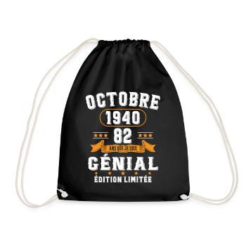 82 Ans Anniversaire Vintage Né(e) en Octobre 1940 - Sac de sport léger - noir - Devant