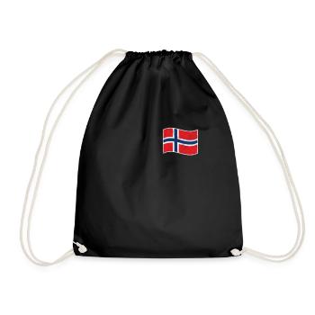 Norwegen Skandinavien Norge Norweger Geschenk - Turnbeutel - Schwarz - Vorne