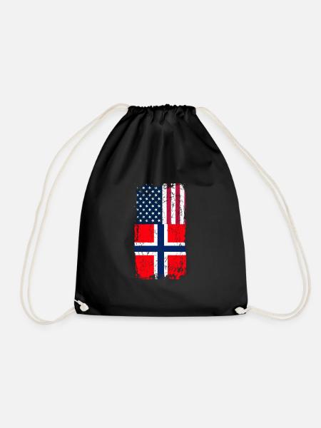 Norway America - Drawstring Bag - black