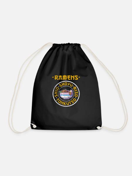 Ramen Japan Noodles Japanese Anime Gift - Drawstring Bag - black
