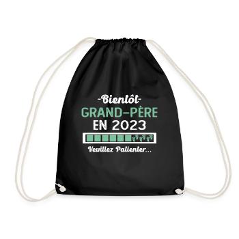 Bientôt Grand Père 2023 Cadeau Papy - Sac de sport léger - noir - Devant