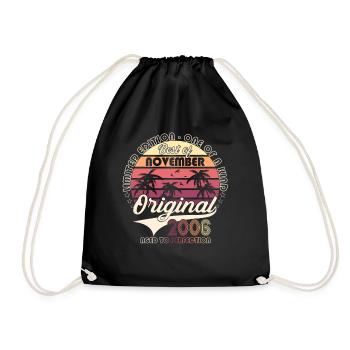 Original November 2006 16th Birthday Gift - Drawstring Bag - black - Front