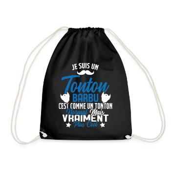 Tonton Barbu Humour Cadeau Onlce - Sac de sport léger - noir - Devant