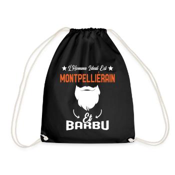 L'homme idéal est Montpelliérain et Barbu Humour - Sac de sport léger - noir - Devant