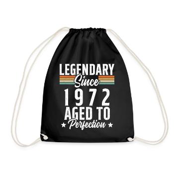 Legendär seit 1972 Geschenk - Turnbeutel - Schwarz - Vorne