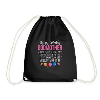Marraine Tante Marraine Baptême Nièce Neveu Cadeau - Sac de sport léger - noir - Devant