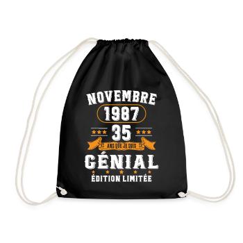 35 Ans Anniversaire Vintage Né(e) en Novembre 1987 - Sac de sport léger - noir - Devant