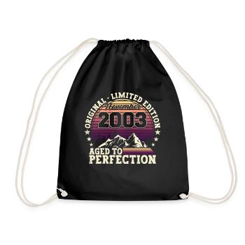November vintage 2003 - 19th birthday gift - Drawstring Bag - black - Front