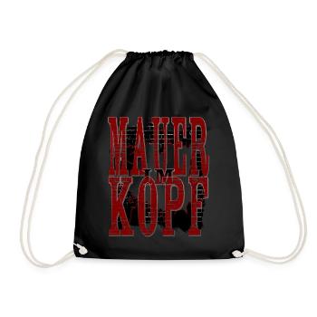 MAUER IM KOPF - Turnbeutel - Schwarz - Vorne