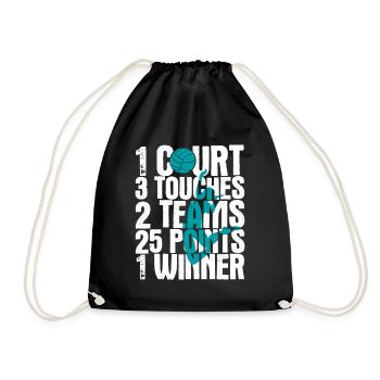 Volleyballer Spruch Für Volleyballspiel Volleyball - Turnbeutel - Schwarz - Vorne