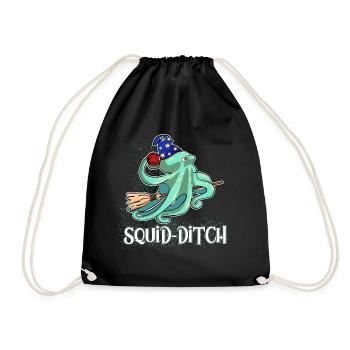 Squid-Ditch On A Broom Magical Octopus Costum - Turnbeutel - Schwarz - Vorne