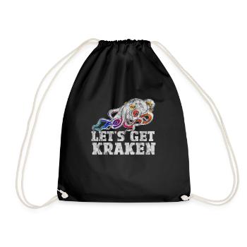 Let's Get Kraken Redifined Squidink Funky DJ - Turnbeutel - Schwarz - Vorne