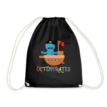 Sailing Octopirates Captain Cute & Colorful - Turnbeutel - Schwarz - Vorne