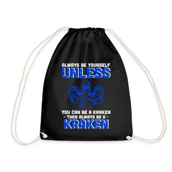 Always Be A Kraken Blue Squidink Spooky Ocotpus - Turnbeutel - Schwarz - Vorne