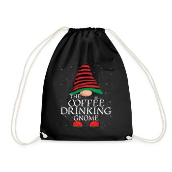 Café Buvant Gnome Famille Matching Noël - Sac de sport léger - noir - Devant