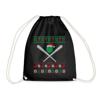 Baseball Christmas - Drawstring Bag - black - Front
