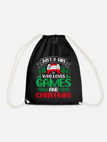 Just a girl who loves games and christmas - Turnbeutel - Schwarz