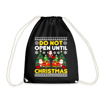 Do Not Open Until Christmas Funny Ugly Xmas Ugly - Turnbeutel - Schwarz - Vorne