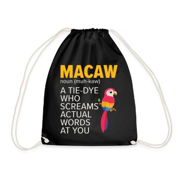 Macaw Parrot Bird Zoo Animal Birdwatcher Pet - Turnbeutel - Schwarz - Vorne
