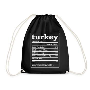 Turquie Faits nutritionnels Costume de Thanksgiving - Sac de sport léger - noir - Devant
