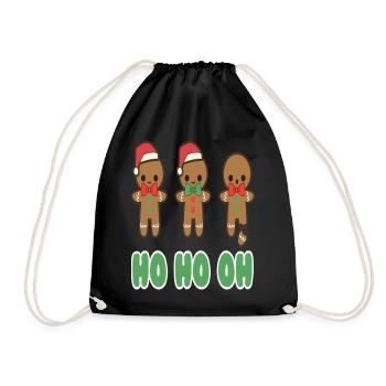 Christmas Gingerbread Man - Turnbeutel - Schwarz - Vorne