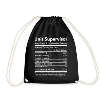 Unit Supervisor Nutritional And Undeniable Factors - Drawstring Bag - black - Front
