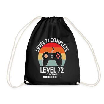 Level 71 Complete Level 72 Loading - Drawstring Bag - black - Front