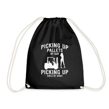 Warehouse drivers and warehouse workers for forklifts - Drawstring Bag - black - Front