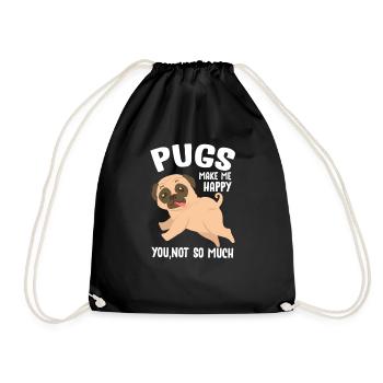 Carlin Chien Chien Ami Pet Pug Pug Pug Cadeau - Sac de sport léger - noir - Devant