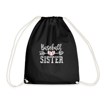 Baseball Soeur Frère Frères et Sœurs Cadeau - Sac de sport léger - noir - Devant