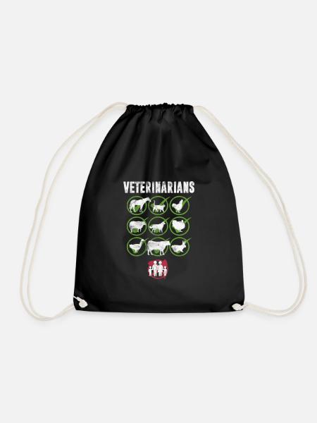 Veterinarian Veterinary Veterinarian Gift - Drawstring Bag - black