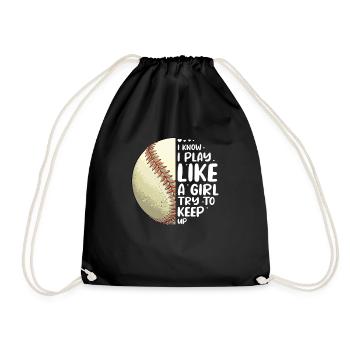 Softball Girl Player Baseball Pitcher Gift - Sac de sport léger - noir - Devant