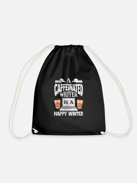 Kaffee Schriftsteller - Turnbeutel - Schwarz