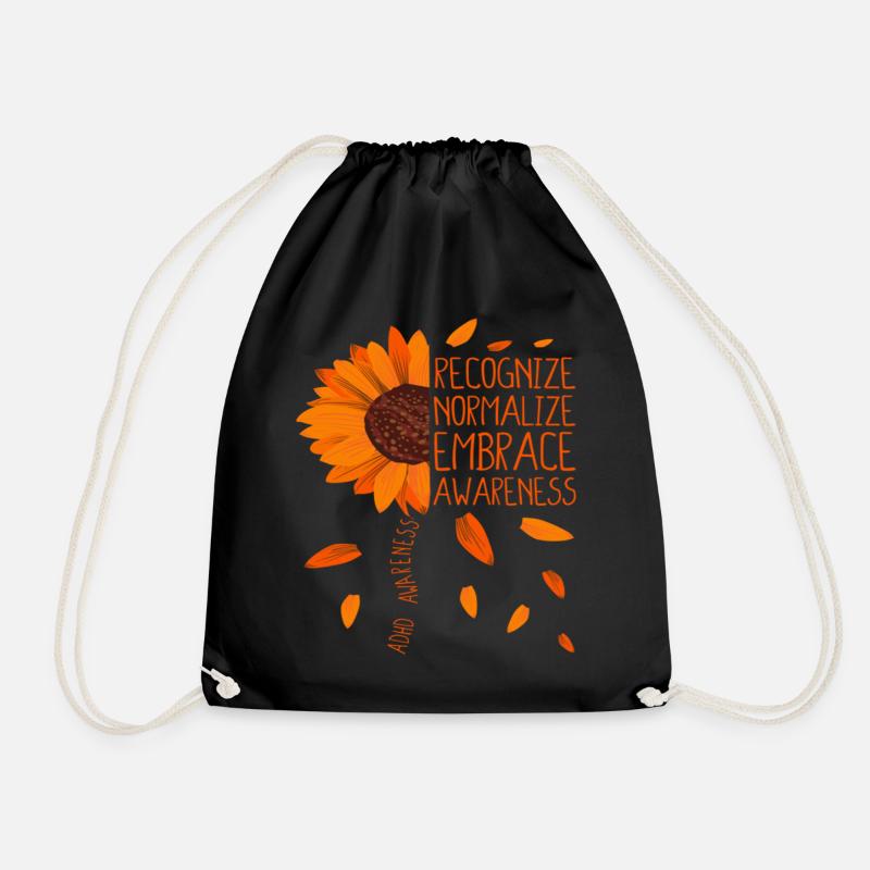 ADHD Awareness Sunflower Embrace Neurodiversity - Turnbeutel - Schwarz