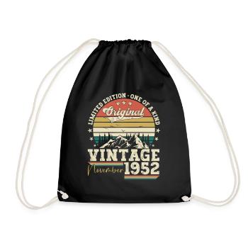Original November 1952 70th birthday gift - Drawstring Bag - black - Front