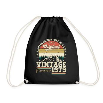 Original novembre 1979 Cadeau du 43e anniversaire - Sac de sport léger - noir - Devant