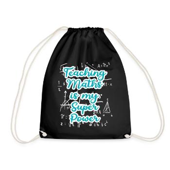 Teaching Math is my Superpower Back to School - Drawstring Bag - black - Front