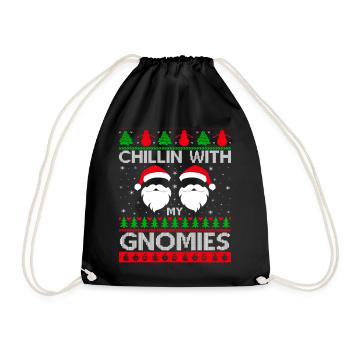 Chilling With My Gnomies - Drawstring Bag - black - Front