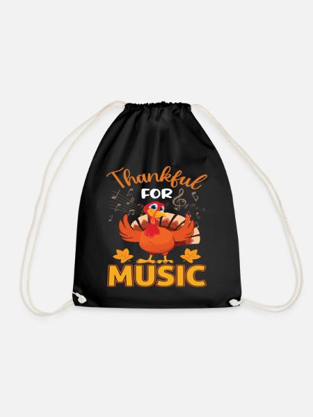 Funny Thanksgiving Thankful Music - Turnbeutel - Schwarz