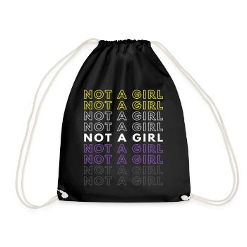 Not A Girl Nonbinary Pride Gift Christmas Present - Turnbeutel - Schwarz - Vorne