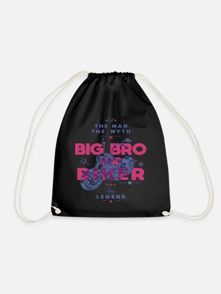 Big Bro And Biker The Man The Myth The Legend - Drawstring Bag - black