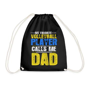 My Favorite Volleyball Player Calls Me Dad - Drawstring Bag - black - Front