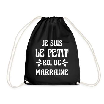 Petit Roi de Marraine Cadeau Humour Personnalisé - Sac de sport léger - noir - Devant