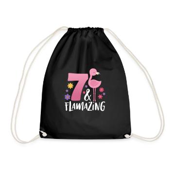 7ème anniversaire Flamingo 7 ans cadeau - Sac de sport léger - noir - Devant