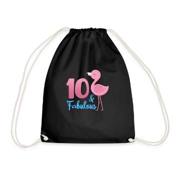 10e anniversaire Flamingo 10 ans cadeau - Sac de sport léger - noir - Devant