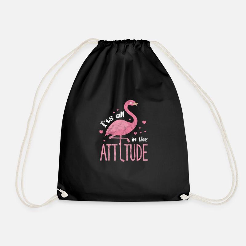 Flamingo - Turnbeutel - Schwarz