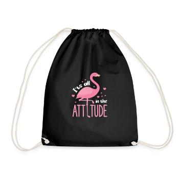 Flamingo Pink Vogel Zoo Sommer Urlaub Geschenk - Turnbeutel - Schwarz - Vorne