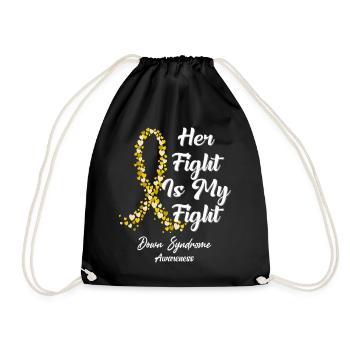 Her Fight Is My Fight In This Family We Fight - Drawstring Bag - black - Front
