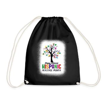 Happy National Hispanic Heritage Month Tree Roots - Drawstring Bag - black - Front